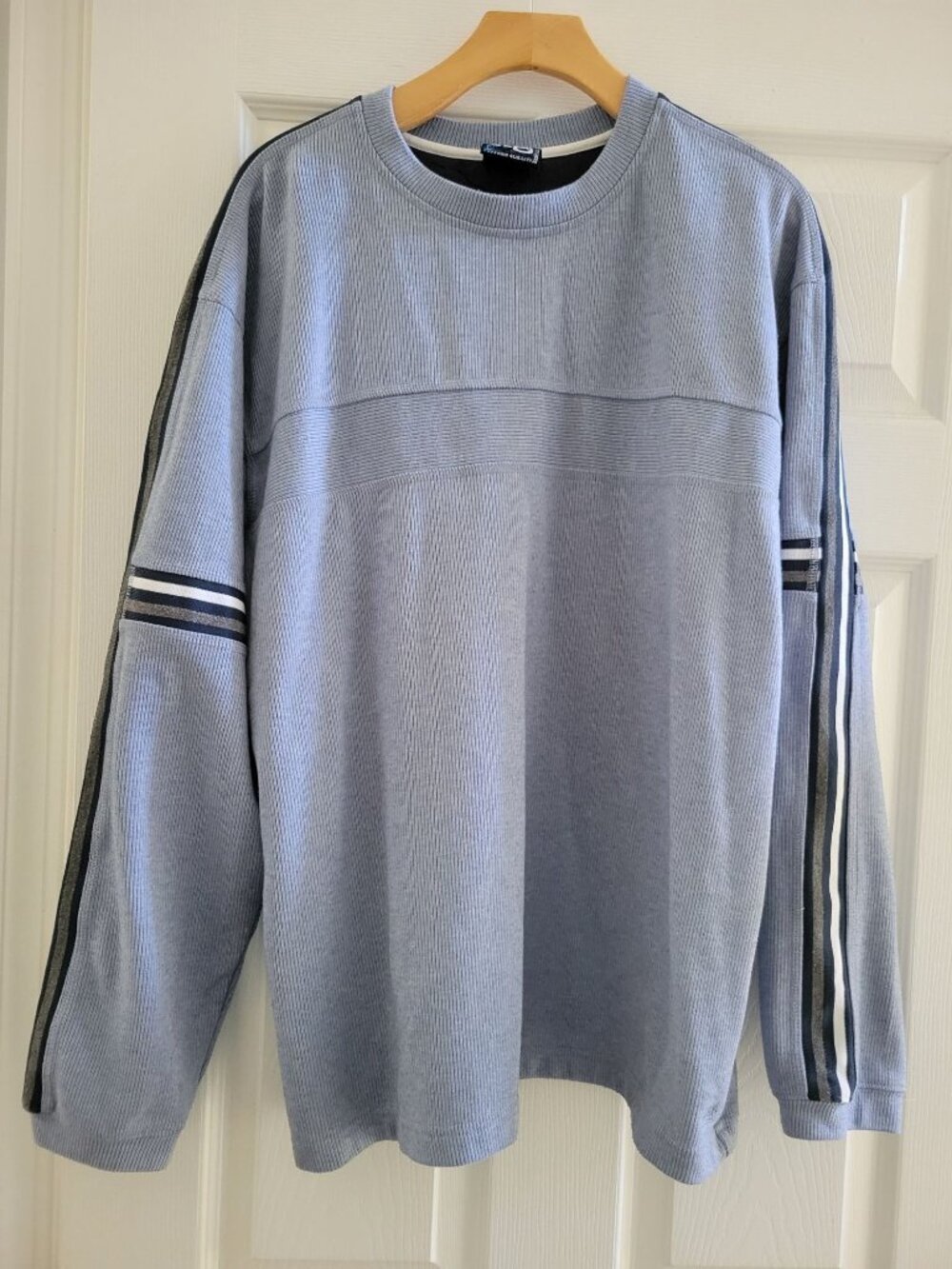 Vtg XG Extreme Gear  Mens blue Striped Y2k Pullover size L Long sleeve ski